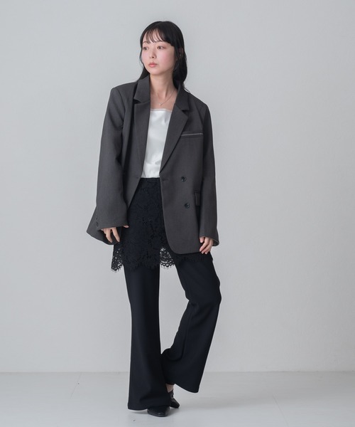 MISCH MASCH（ミッシュマッシュ）の「2026春夏新作 WEB限定 レーススカートセット美脚センタープレスフレアパンツ（その他パンツ・レディース・ブラック・ﾌﾘ-）」の20枚目の写真