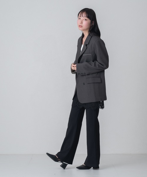 MISCH MASCH（ミッシュマッシュ）の「2026春夏新作 WEB限定 レーススカートセット美脚センタープレスフレアパンツ（その他パンツ・レディース・ブラック・ﾌﾘ-）」の21枚目の写真