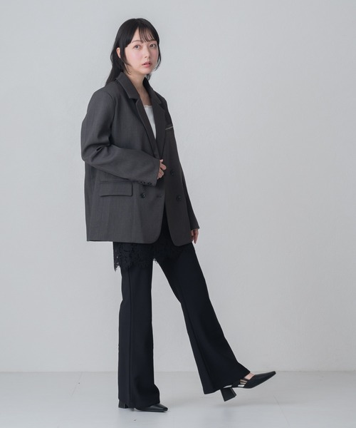 MISCH MASCH（ミッシュマッシュ）の「2026春夏新作 WEB限定 レーススカートセット美脚センタープレスフレアパンツ（その他パンツ・レディース・ブラック・ﾌﾘ-）」の22枚目の写真