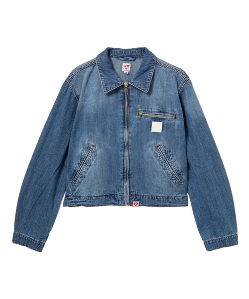 A BATHING APE(アベイシングエイプ)の「WORKER DENIM JACKET(デニムジャケット・レディース・ライトインディゴブルー/インディゴブルー・SMALL/X-SMALL)」の2枚目の写真