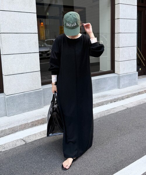 DouDou（ドゥドゥ）の「【インフルエンサーSAKURA企画】リネンライクエアリー袖切替ワンピース（ワンピース・レディース・ベージュ/ブラック/ネイビー・FREE/TM）」の17枚目の写真