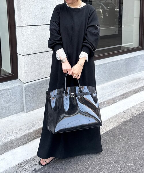 DouDou（ドゥドゥ）の「【インフルエンサーSAKURA企画】リネンライクエアリー袖切替ワンピース（ワンピース・レディース・ベージュ/ブラック/ネイビー・FREE/TM）」の18枚目の写真