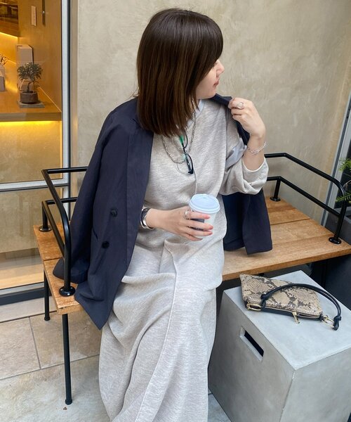 DouDou（ドゥドゥ）の「【インフルエンサーSAKURA企画】リネンライクエアリー袖切替ワンピース（ワンピース・レディース・ベージュ/ブラック/ネイビー・FREE/TM）」の10枚目の写真
