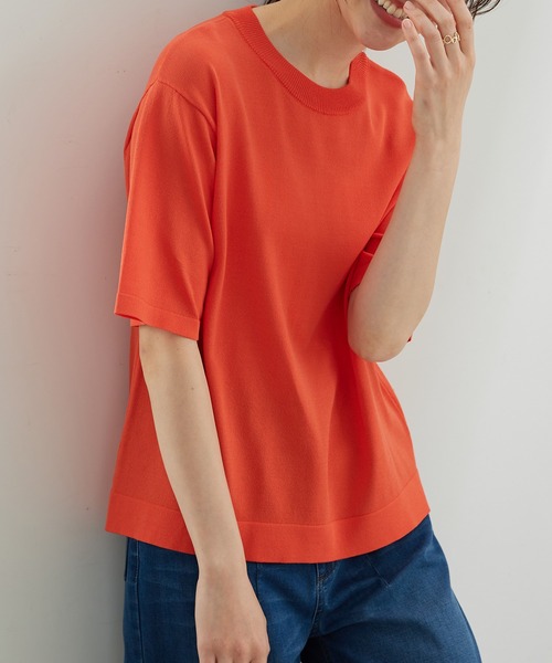 BELLUNA PLUS(ベルーナ)の「シャリ冷!洗える多機能ニットTシャツ(ニット/セーター・レディース・ホワイト×ブラック/ライトブルー/ネイビー/コーラル・MEDIUM/LARGE/X-LARGE)」の17枚目の写真