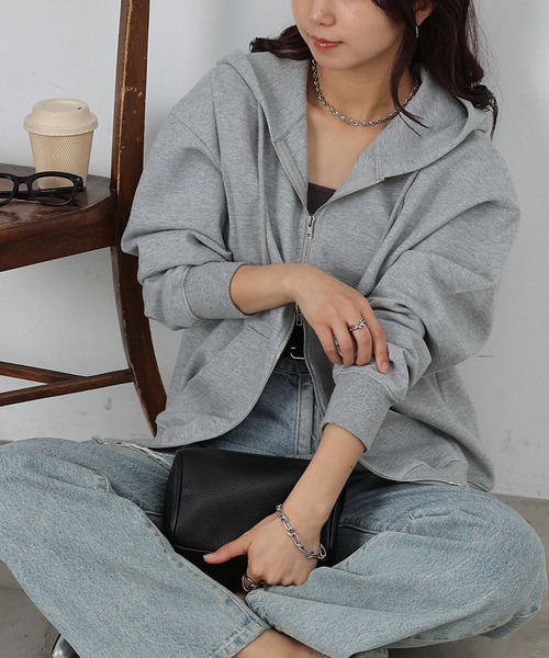 COLONY 2139（コロニートゥーワンスリーナイン）の「ダンボールフルジップフーディ（パーカー・レディース・グレー/ブラック/ピンク・SMALL/MEDIUM/LARGE）」の15枚目の写真