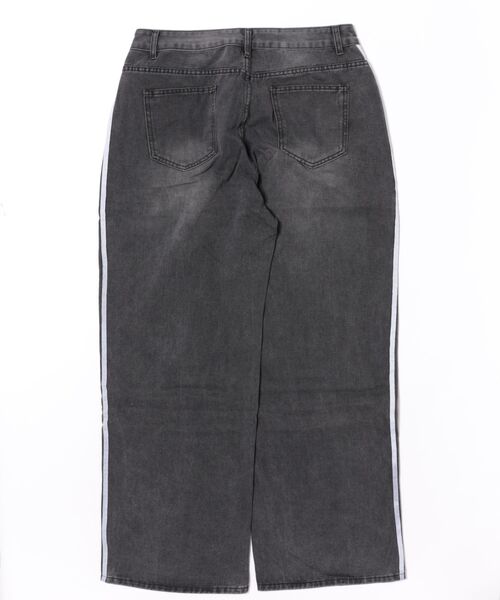 VIBGYOR(ヴィブジョー)の「サイドラインブラックデニムワイドパンツ(NEZ)(デニムパンツ・メンズ・ブラック・FREE)」の4枚目の写真