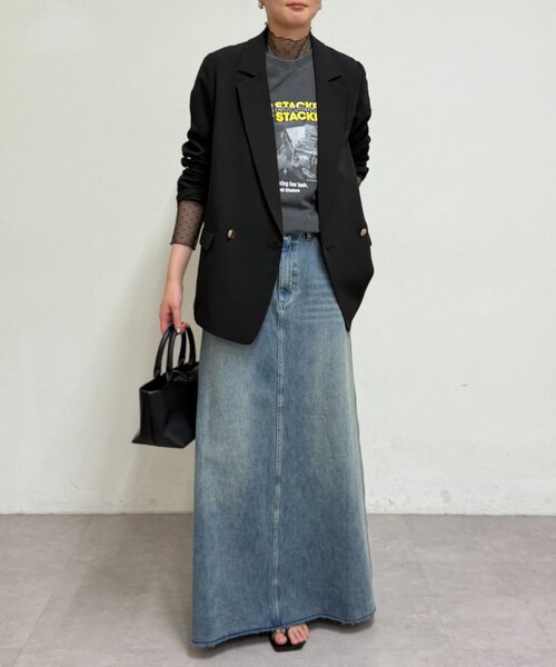 LOUNGEDRESS(ラウンジドレス)の「デニムスカート(スカート・レディース・ブルー・SMALL/MEDIUM)」の2枚目の写真