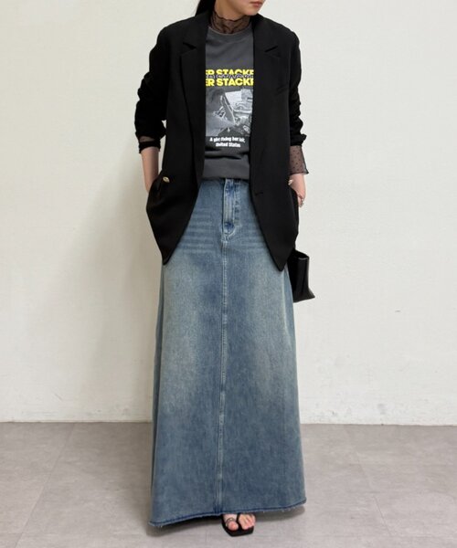 LOUNGEDRESS(ラウンジドレス)の「デニムスカート(スカート・レディース・ブルー・SMALL/MEDIUM)」の3枚目の写真