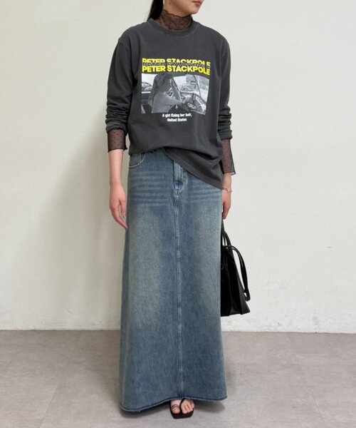 LOUNGEDRESS(ラウンジドレス)の「デニムスカート(スカート・レディース・ブルー・SMALL/MEDIUM)」の4枚目の写真