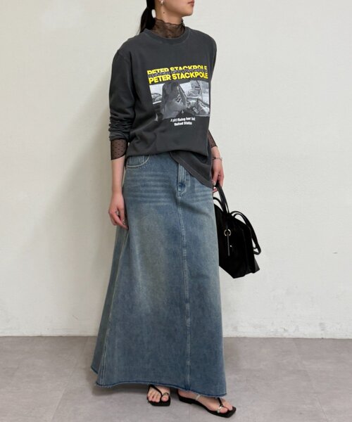 LOUNGEDRESS(ラウンジドレス)の「デニムスカート(スカート・レディース・ブルー・SMALL/MEDIUM)」の6枚目の写真