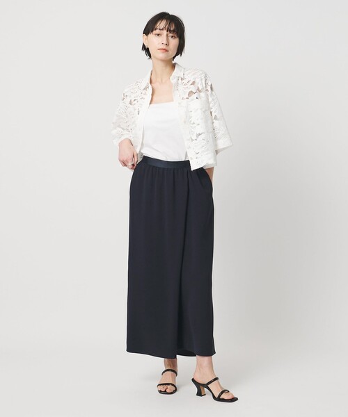 UNITED ARROWS（ユナイテッドアローズ）の「COMFY ラップ マキシスカート ‐防汚 UVカット ウォッシャブル‐（スカート・レディース・ネイビー/ブラック・36/38）」の19枚目の写真