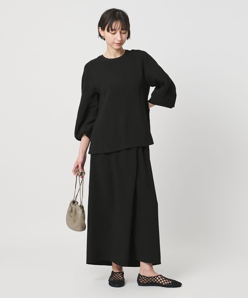 UNITED ARROWS（ユナイテッドアローズ）の「COMFY ラップ マキシスカート ‐防汚 UVカット ウォッシャブル‐（スカート・レディース・ネイビー/ブラック・36/38）」の14枚目の写真