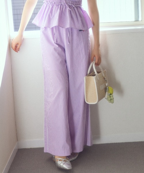 FURFUR（ファーファー）の「【WEB・一部店舗限定カラー】ギンガムチェックパジャマパンツ（その他パンツ・レディース・イエロー/ラベンダー/レッド/ブルー/ブラック・F）」の2枚目の写真