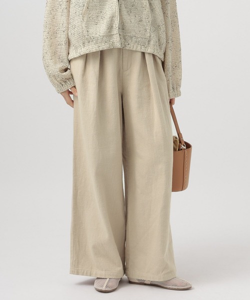 BAYFLOW（ベイフロー）の「[セットアップ着用可能]リネンパンツ（その他パンツ・レディース・ライトベージュ/ブラック・MEDIUM/SMALL）」の4枚目の写真