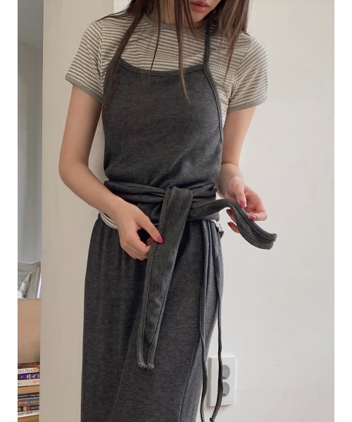 amel(エイメル)の「レイヤードキャミソール&ラップスカートセット(その他トップス・レディース・チャコールグレー/ブラック・FREE)」の16枚目の写真