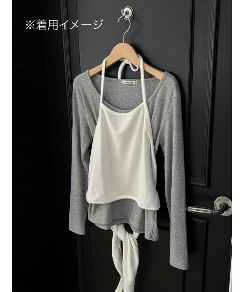 amel(エイメル)の「レイヤードキャミソール&ラップスカートセット(その他トップス・レディース・チャコールグレー/ブラック・FREE)」の7枚目の写真