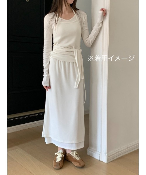 amel(エイメル)の「レイヤードキャミソール&ラップスカートセット(その他トップス・レディース・チャコールグレー/ブラック・FREE)」の13枚目の写真