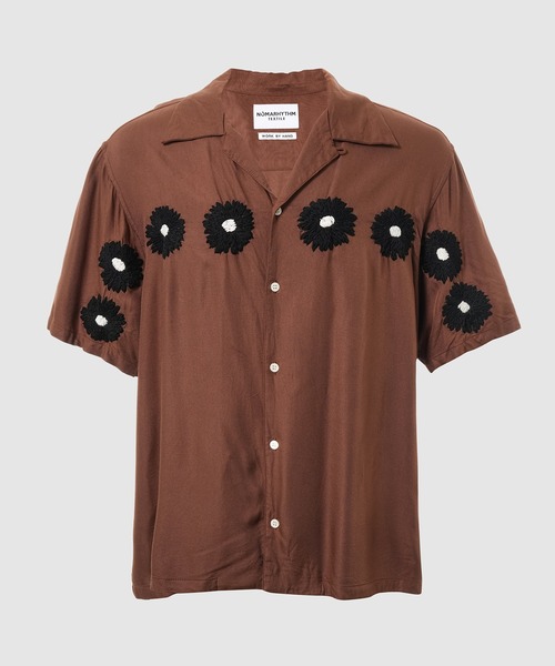 NOMA t.d.(ノーマティーディー)の「Flower Embroidery Open Collar SS Shirt(シャツ/ブラウス・メンズ・ブラウン系その他/ブラック/グレー・4/3)」の3枚目の写真