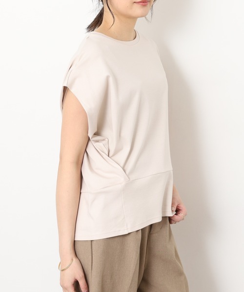 EGLANTINE（エグランティーヌ）の「EGLANTINE 裾切替デザイン 立体シルエット フレンチスリーブカットソー（Tシャツ/カットソー・レディース・オフホワイト・40）」の19枚目の写真