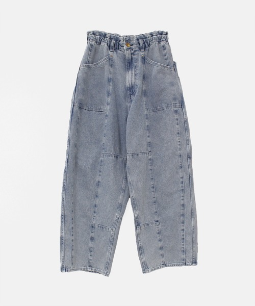 URCH RNA(アーチ アールエヌエー)の「R4465 ブロックパンツ(デニムパンツ・レディース・オフホワイト/インディゴブルー/ライトインディゴブルー・FREE)」の9枚目の写真