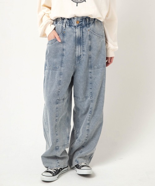 URCH RNA(アーチ アールエヌエー)の「R4465 ブロックパンツ(デニムパンツ・レディース・オフホワイト/インディゴブルー/ライトインディゴブルー・FREE)」の7枚目の写真