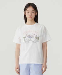 ウーマンセミオーバーフィットカクテルTシャツホワイト
