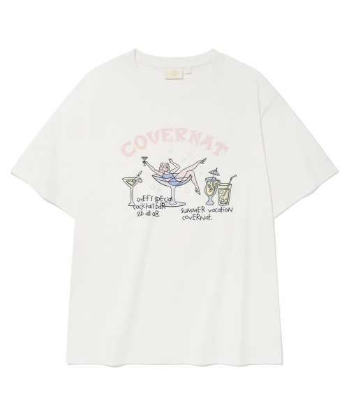COVERNAT WOMAN(カバーナットウーマン)の「ウーマンセミオーバーフィットカクテルTシャツホワイト(Tシャツ/カットソー・レディース・その他・WS/WM)」の2枚目の写真