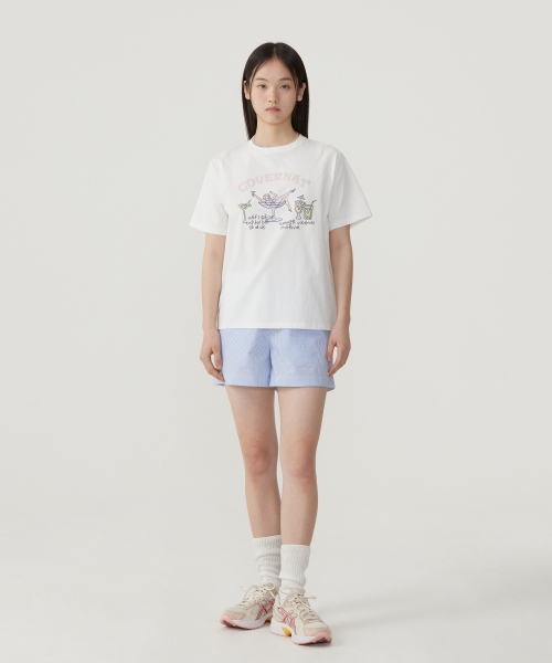 COVERNAT WOMAN(カバーナットウーマン)の「ウーマンセミオーバーフィットカクテルTシャツホワイト(Tシャツ/カットソー・レディース・その他・WS/WM)」の4枚目の写真