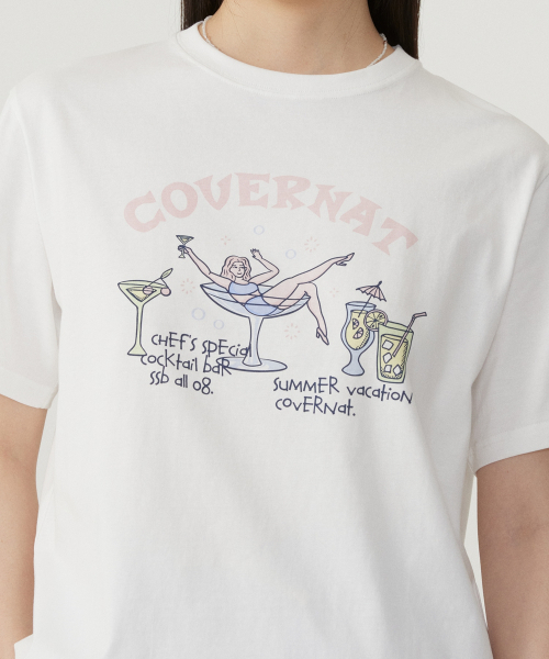 COVERNAT WOMAN(カバーナットウーマン)の「ウーマンセミオーバーフィットカクテルTシャツホワイト(Tシャツ/カットソー・レディース・その他・WS/WM)」の7枚目の写真