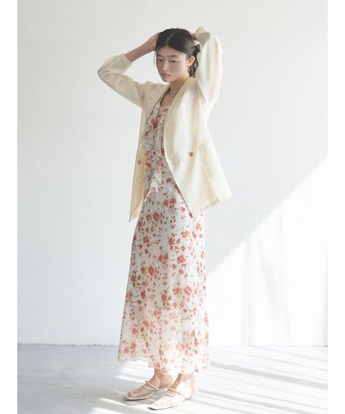 LAGUNAMOON（ラグナムーン）の「フローラルラッフルブラウス 【夏服】【セットアップ対応】（シャツ/ブラウス・レディース・ブラウン/オレンジ・FREE）」の7枚目の写真