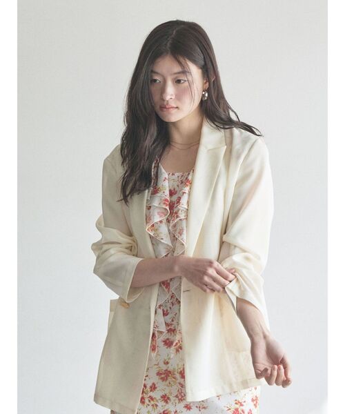 LAGUNAMOON（ラグナムーン）の「フローラルラッフルブラウス 【夏服】【セットアップ対応】（シャツ/ブラウス・レディース・ブラウン/オレンジ・FREE）」の8枚目の写真