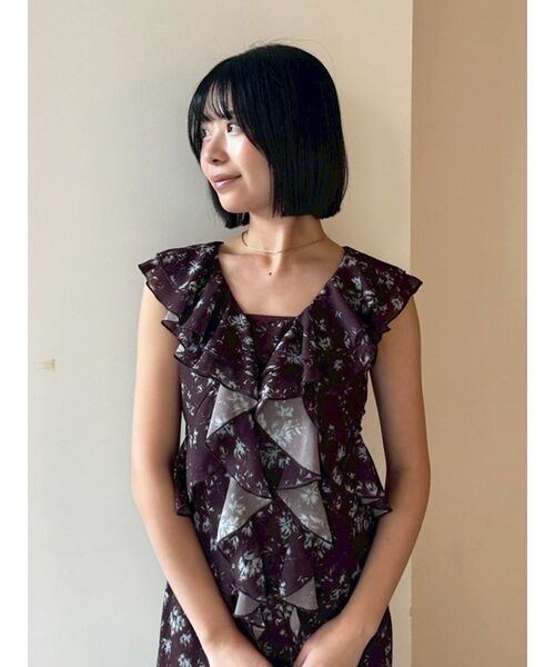 LAGUNAMOON（ラグナムーン）の「フローラルラッフルブラウス 【夏服】【セットアップ対応】（シャツ/ブラウス・レディース・ブラウン/オレンジ・FREE）」の19枚目の写真