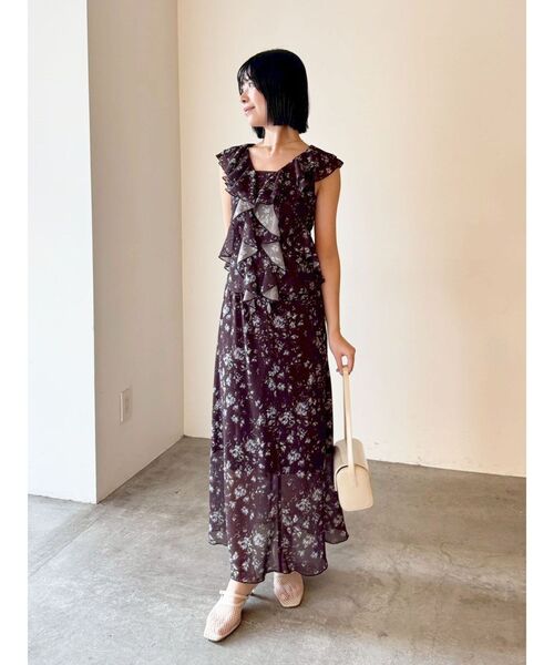 LAGUNAMOON（ラグナムーン）の「フローラルラッフルブラウス 【夏服】【セットアップ対応】（シャツ/ブラウス・レディース・ブラウン/オレンジ・FREE）」の20枚目の写真