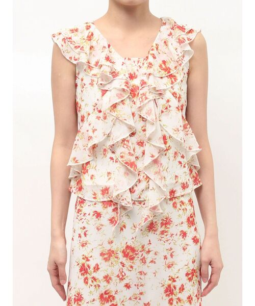 LAGUNAMOON（ラグナムーン）の「フローラルラッフルブラウス 【夏服】【セットアップ対応】（シャツ/ブラウス・レディース・ブラウン/オレンジ・FREE）」の22枚目の写真