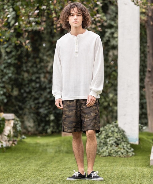 CAMBIO（カンビオ）の「mlt5637- ヘンリーネックワッフルロンT(HLCM0261)（Tシャツ/カットソー・メンズ・ブラック/アイボリー/ホワイト/グレー・XL/L/M）」の9枚目の写真