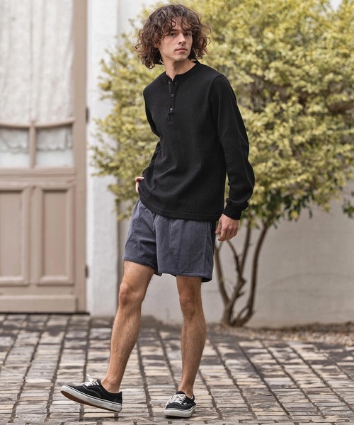 CAMBIO（カンビオ）の「mlt5637- ヘンリーネックワッフルロンT(HLCM0261)（Tシャツ/カットソー・メンズ・ブラック/アイボリー/ホワイト/グレー・XL/L/M）」の22枚目の写真