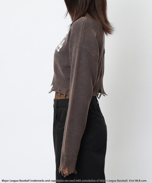 BACK TO THE FIELD（バック トゥー ザ フィールド）の「【MLB】ハーフZIPショートニット（ニット/セーター・レディース・ベージュ/ネイビー/グレー・FREE）」の19枚目の写真