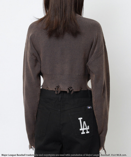 BACK TO THE FIELD（バック トゥー ザ フィールド）の「【MLB】ハーフZIPショートニット（ニット/セーター・レディース・ベージュ/ネイビー/グレー・FREE）」の20枚目の写真