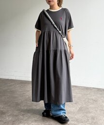 半袖ティアードワンピース