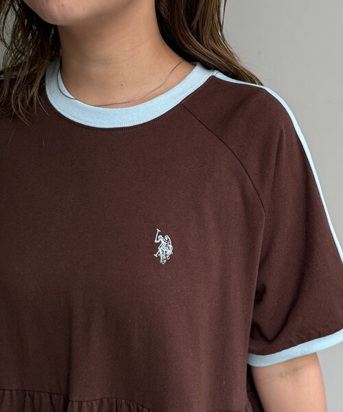 U.S. POLO ASSN.(ユーエスポロアッスン)の「半袖ティアードワンピース(ワンピース・レディース・チャコールグレー/グレー/ネイビー/ブラウン・FREE)」の13枚目の写真