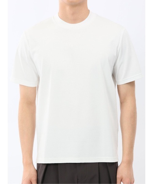 m.f.editorial(エムエフエディトリアル)の「Tシャツ メンズ 半袖 ストレッチ 接触冷感 抗菌防臭 UV 綿 コットン 無地 シルケット スムス スロープネック ドレスT(Tシャツ/カットソー・メンズ・ブラック/ネイビー/ホワイト/ライトグレー・MEDIUM/LARGE/X-LARGE)」の6枚目の写真