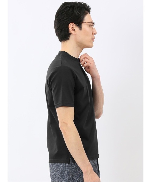 m.f.editorial(エムエフエディトリアル)の「Tシャツ メンズ 半袖 ストレッチ 接触冷感 抗菌防臭 UV 綿 コットン 無地 シルケット スムス スロープネック ドレスT(Tシャツ/カットソー・メンズ・ブラック/ネイビー/ホワイト/ライトグレー・MEDIUM/LARGE/X-LARGE)」の14枚目の写真