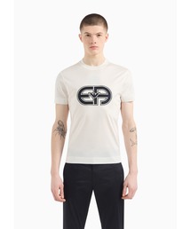 【エンポリオ アルマーニ】Tシャツ テンセル混紡ジャージー オーバーサイズEAパッチ