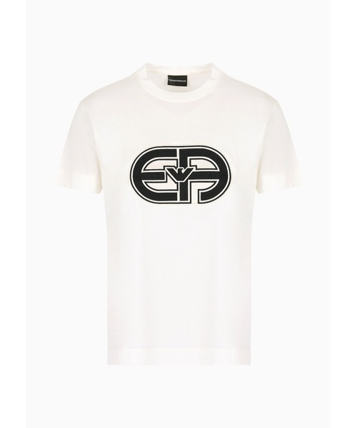 EMPORIO ARMANI(エンポリオアルマーニ)の「【エンポリオ アルマーニ】Tシャツ テンセル混紡ジャージー オーバーサイズEAパッチ(Tシャツ/カットソー・メンズ・ホワイト系その他・MEDIUM/SMALL)」の5枚目の写真