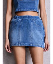 bijouカットデニムミニスカートライクショートパンツ