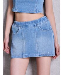 GYDA | bijouカットデニムミニスカートライクショートパンツ(スカート)