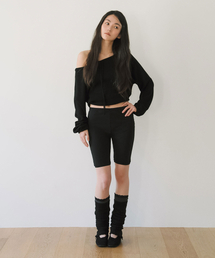 YEARNING（イヤニング）の「LACE TRIM BIKER SHORTS, BLACK（スウェットパンツ）」