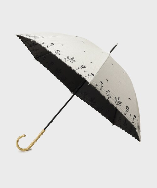 index(インデックス)の「【晴雨兼用】バンブーハンドルフラワー刺繍長傘(長傘・レディース・ブラック系/ベージュ系・00)」の3枚目の写真