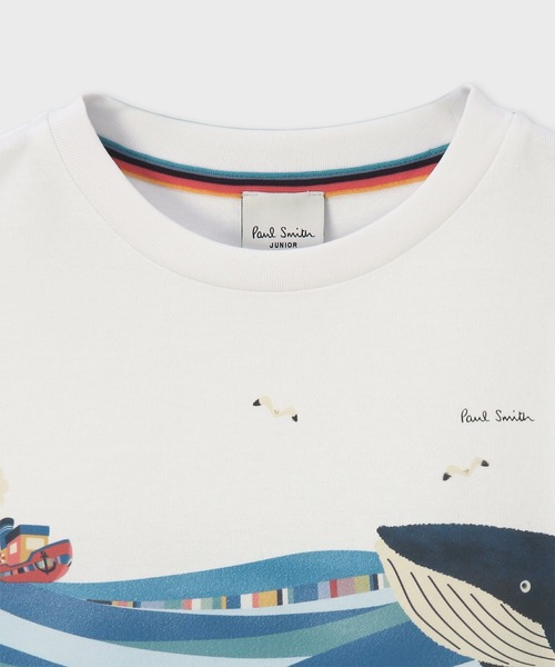 Paul Smith JUNIOR（ポールスミスジュニア）の「ボーイス オーシャン・シーサイド Tシャツ / 893197 3561211（Tシャツ/カットソー・キッズ・オフホワイト/ネイビー・100cm/110cm/120cm/130cm）」の5枚目の写真