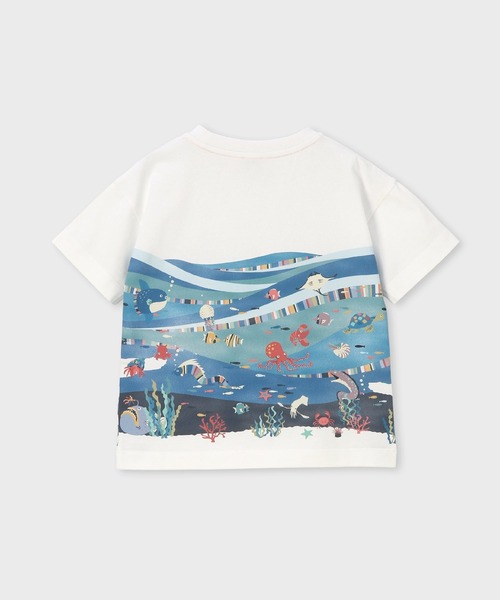 Paul Smith JUNIOR（ポールスミスジュニア）の「ボーイス オーシャン・シーサイド Tシャツ / 893197 3561211（Tシャツ/カットソー・キッズ・オフホワイト/ネイビー・100cm/110cm/120cm/130cm）」の6枚目の写真